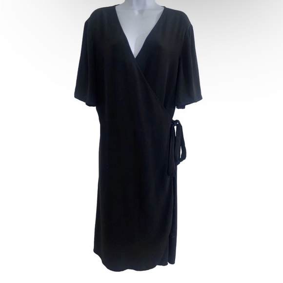 Eileen Fisher Womens Tencel Wrap Career Dress Size 14 Knee Length EUC - Picture 5 of 12